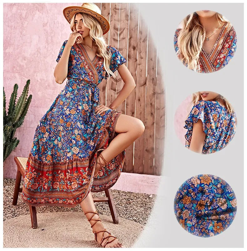 Midi Dress | Navy Multi Floral