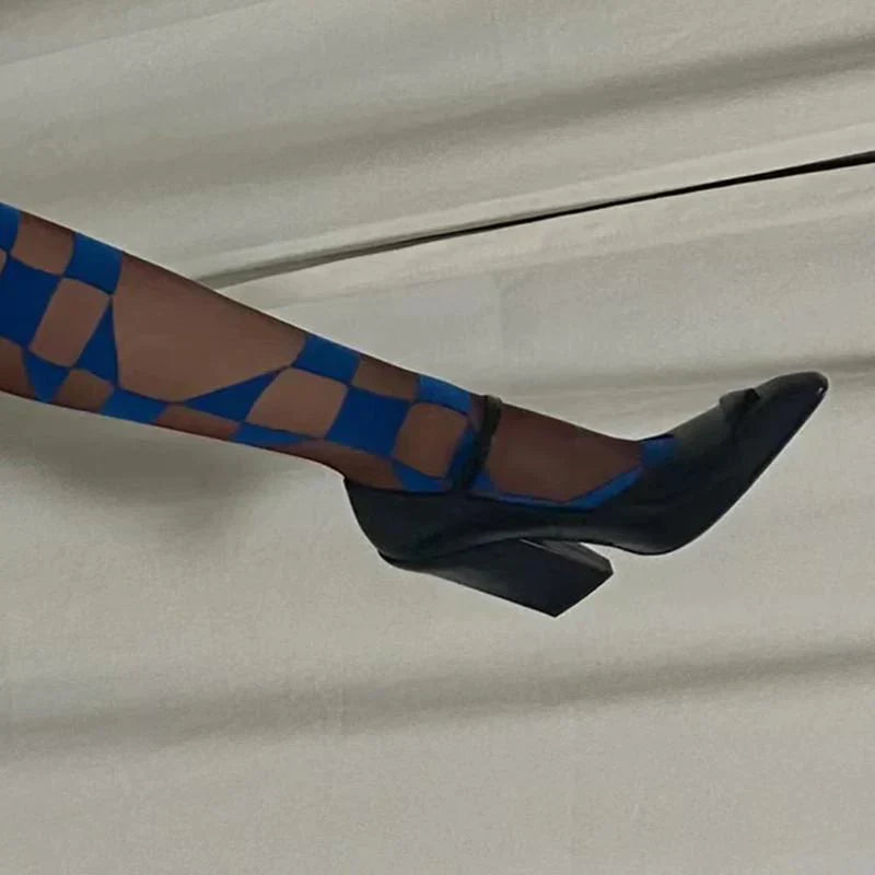 New Retro Shallow Mouth Pointed Mary Jane Single Shoes 1023122808