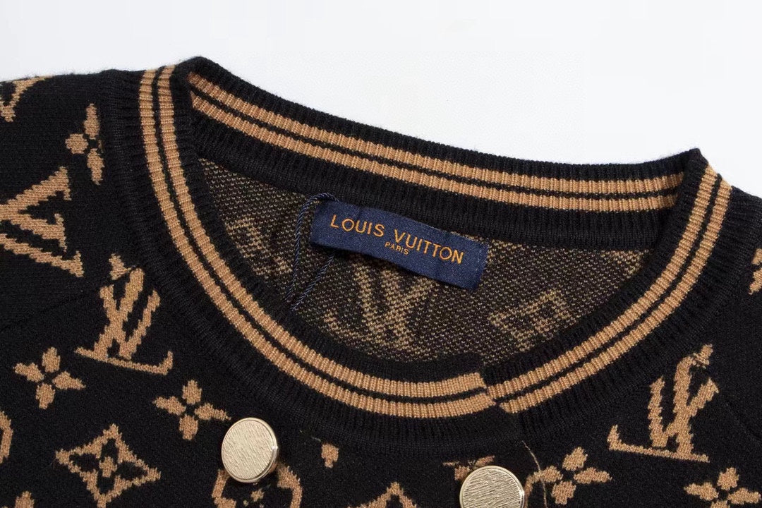 lvv Monogram logo knitted cardigan jacket 0724112502