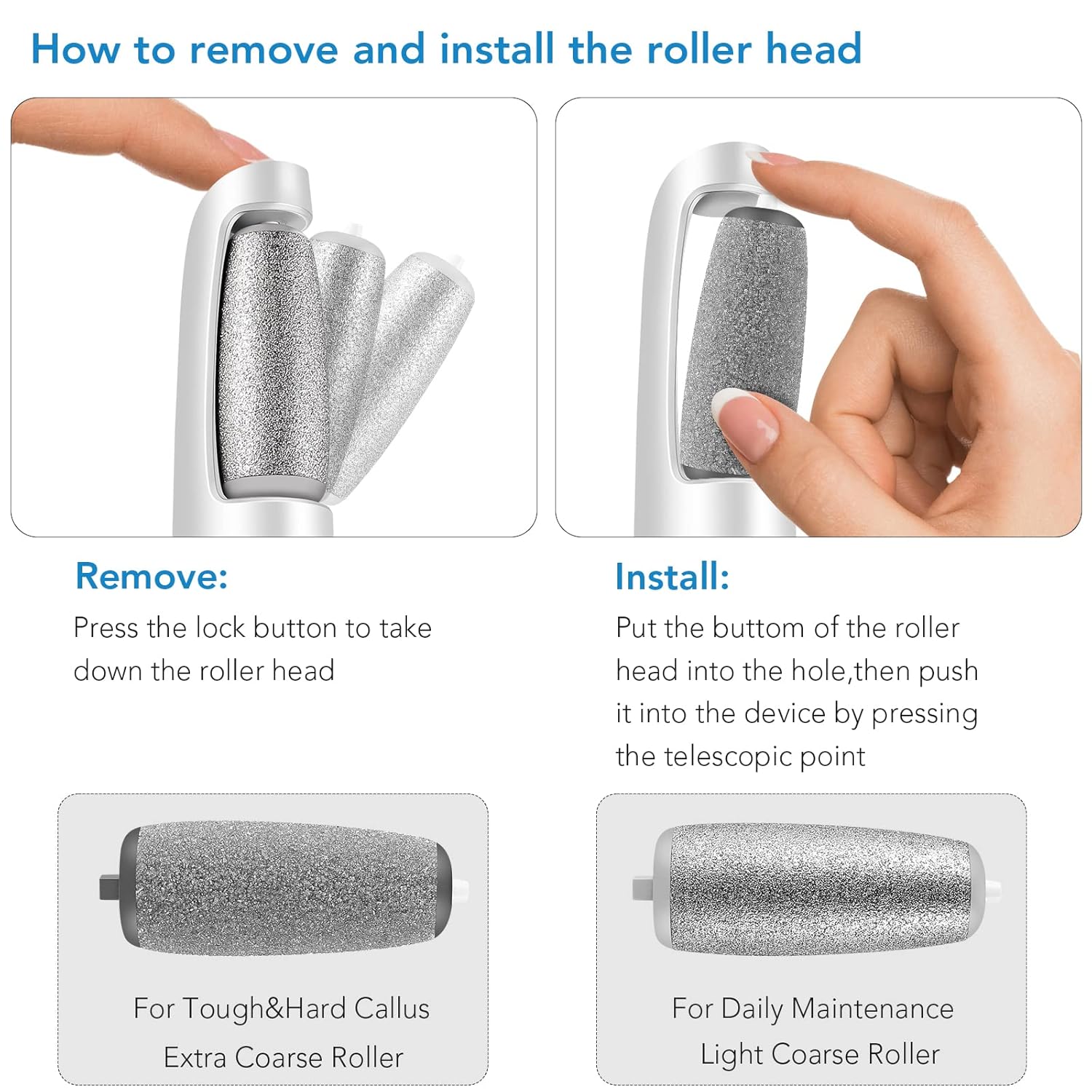 Rechargeable Electric Foot File – Smooth Heels, Anytime Anywhere