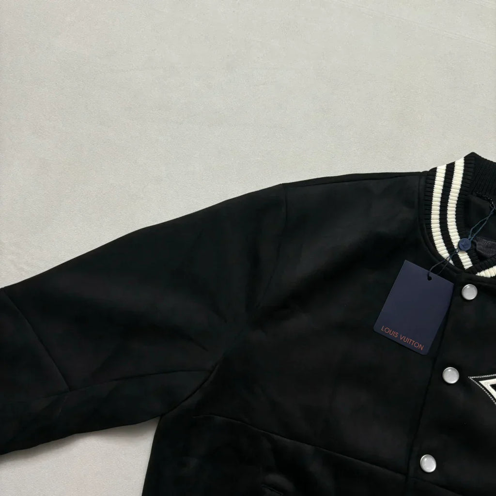 New Unisex Aviator Suede Floral Baseball Jacket 1024101007