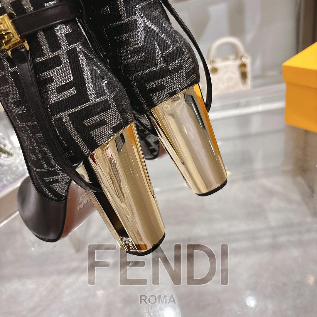 FD Round toe leather Delfina boots 1824111503