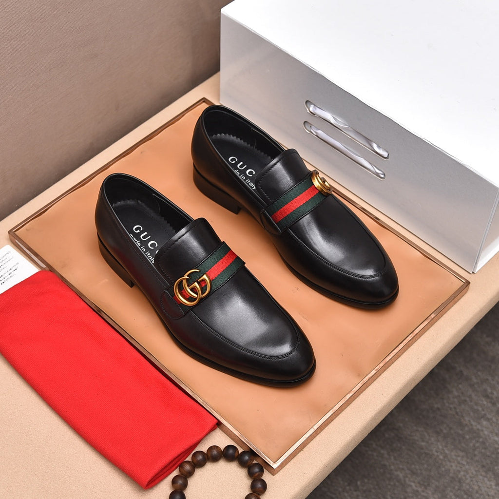 Gentleman Men's Shoes Leather Popular Classic Presbyterian Pattern Loafers G06