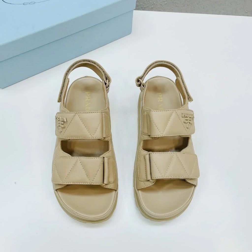 Spring And Summer New Women's Shoes Leather Soft Bottom Muffin Sandals Velcro 1024030828