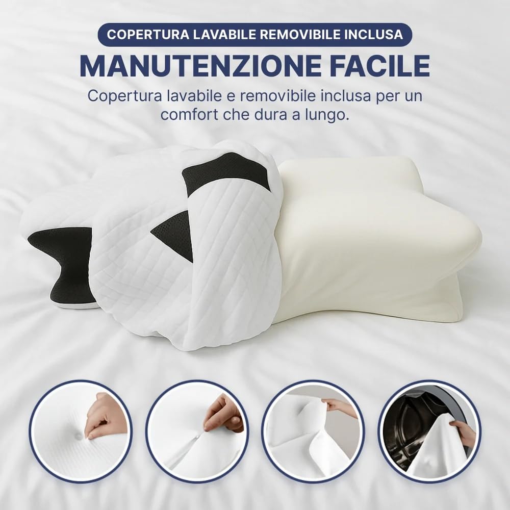 Memory Foam Orthopedic Neck and Back Pain Cervical Pillow with Pillow Case Included