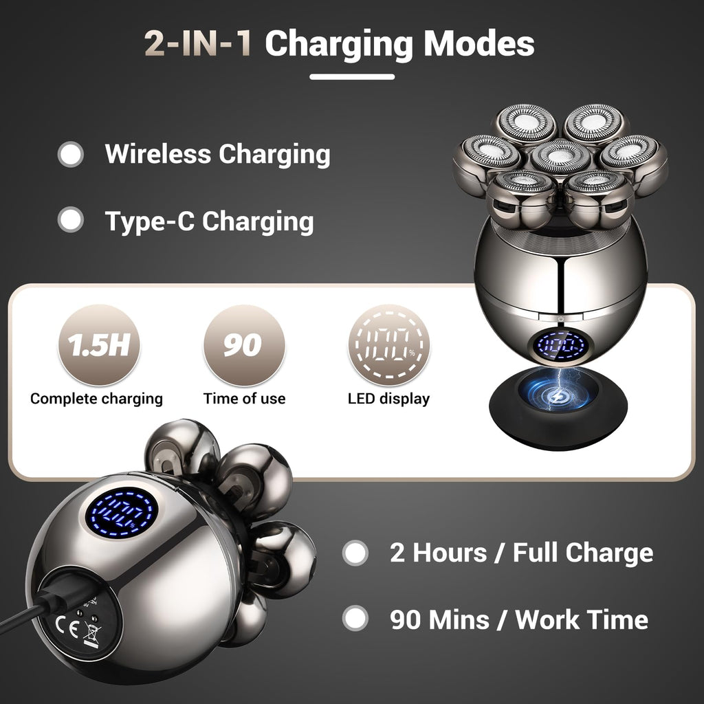 Rechargeable Wet/Dry Use Electric Razor Head &amp; Body Hair Shavers
